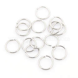 304 Edelstahl offenen Ringe springen, Edelstahl Farbe, 18 Gauge, 8x1 mm, Innendurchmesser: 6 mm, ca. 1800 Stk. / Beutel