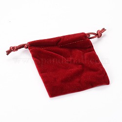 Borse gioielli velours rettangolo, rosso, 8.8x7cm