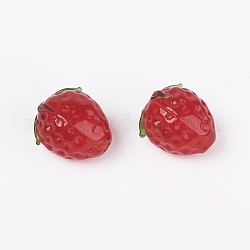 Perline fatte a mano, fragola, rosso, 15x12.5~13.5mm
