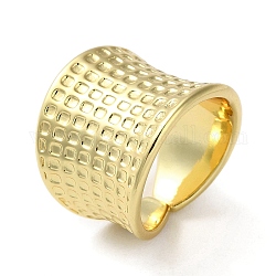 Стойка покрытие латунь открытые манжеты кольца, текстурированное широкое кольцо, без кадмия и без свинца, реальный 18k позолоченный, размер США 6 (16.5 мм)