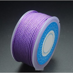 Corde di nylon rotondi, corde di milano / corde intrecciate, viola medio, 1.5mm, circa 25.15 iarde (23 m)/rotolo