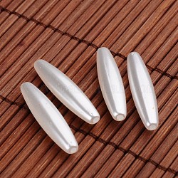 Ovale perline perla imitazione acrilica, bianco, 28x6mm, Foro: 1.5 mm, circa 950pcs/500g