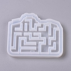 Shaker Mold, DIY Quicksand Jewelry Silicone Molds, Resin Casting Molds, For UV Resin, Epoxy Resin Jewelry Making, Camera with Labyrinth, White, 70.5x86.5x9mm