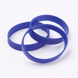 Braccialetti di braccialetti in silicone, bracciali cordone, blu scuro, 7-1/8 pollice (18 cm), 12x2mm