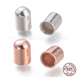 925 Sterling Silber Schnur EndZubehörse, Mischfarbe, 4.7x3.6 mm, Innendurchmesser: 2.5 mm