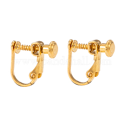 Messingschraube an Clip-On-Ohrringen, spiralförmiger Ohrclip, für Nicht-Ohrlöcher, golden, 13~15x13x5 mm