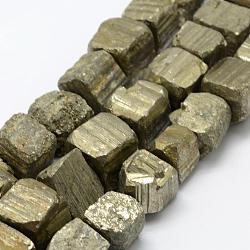 Chapelets de perles de pyrite naturelle , pépites, 10~24x10~24mm, Trou: 1mm, Environ 26~27 pcs/chapelet, 14.9 pouce (38 cm)