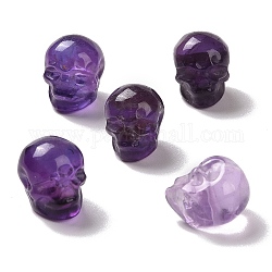 Perles d'améthyste naturelle, Halloween crâne, 11~11.5x8.5~9x11~11.5mm, Trou: 0.9~1mm