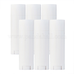 DIY空のリップスティックボトル  リップグロスチューブ  リップバームチューブ  キャップ付き  ホワイト  6.65x2x1.3~1.7cm