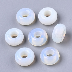 Perles d'opale européenne, Perles avec un grand trou   , rondelle, 14x7mm, Trou: 5~6mm