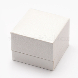 Ringkästen aus Kunststoff und Pappe, mit Schwamm im Inneren, Viereck, weiß, 59x59x46 mm