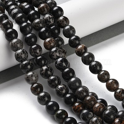 Нити бусин из окрашенного натурального регалита/императорской яшмы/морского осадка яшмы G-B124-C01-1