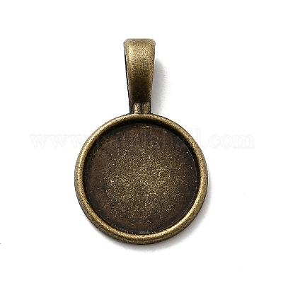 Плоские круглые сеттинги сплава кулон кабошон PALLOY-N0088-27AB-NF-1