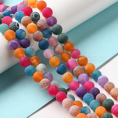 Природные треск агат бисер нитей G-G055-8mm-9-1