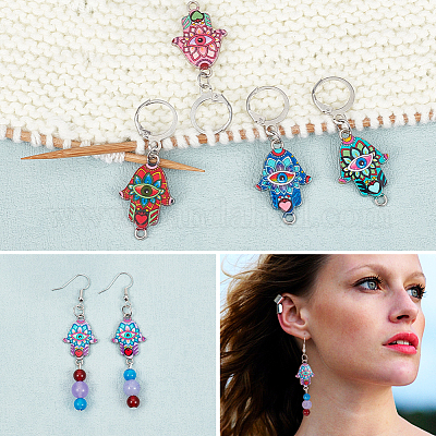 Подвесные маркеры петель из сплава эмали HJEW-AB00256-1