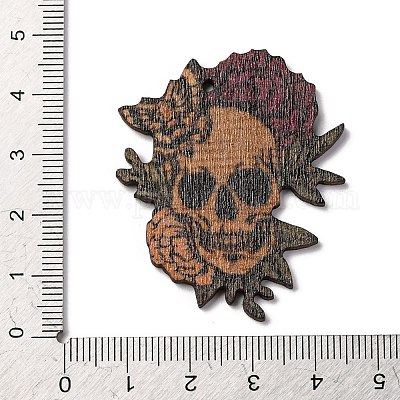 Деревянные подвески с односторонним принтом WOOD-B009-01E-1