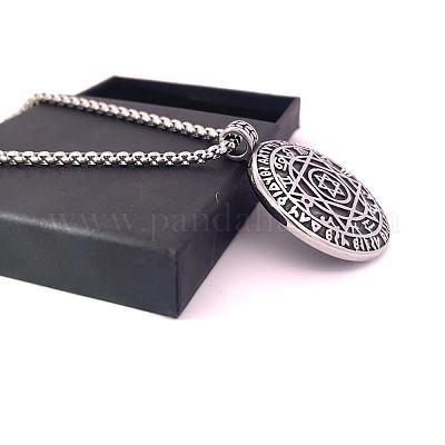 Двусторонняя звезда Давида из нержавеющей стали с подвеской для мужчин LN0589-1