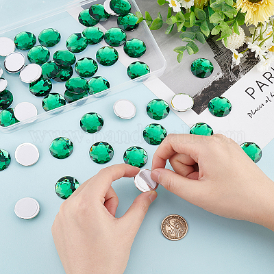 Flat Back Rhinestones Round Gems Crystal Stones for DIY Crafts Shiny  Diamond Charms Supplies - green 