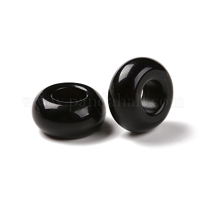 Натуральный обсидиан европейские бусины X-G-G740-14x8mm-34-1