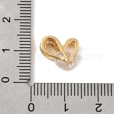 Латунные прозрачные бусины из циркония KK-P340-59G-1