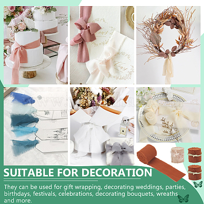 3 рулон хлопковых лент двух цветов с потертостями OCOR-WH0045-08C-1