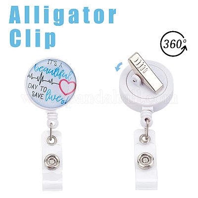 Shop OLYCRAFT 4Pcs Silicone Badge Reels Retractable ID Badge