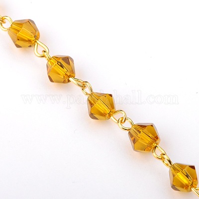 Wholesale Handmade Bicone Glass Beads Chains for Necklaces Bracelets Making  