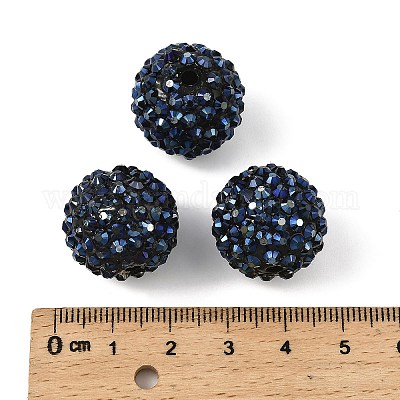 Коренастый смолы горный хрусталь жевательная резинка мяч бусины RESI-M011-11-1