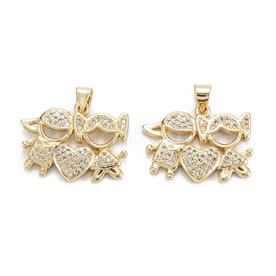 Латунные микропаве прозрачные подвески с фианитом ZIRC-M115-27G-1