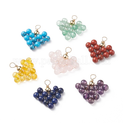 Подвески из медной проволоки с драгоценными камнями PALLOY-JF01920-1