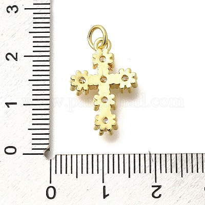 Латунные микропаве прозрачные подвески с фианитом KK-M309-02G-1