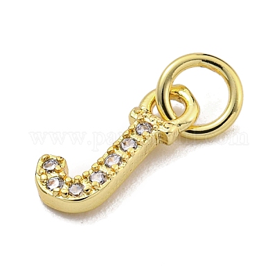 Буквица из латуни с подвесками из кубического циркония KK-Q814-26J-G-1