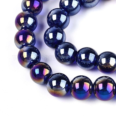 Гальванизируйте прозрачное стекло бисер нитей GLAA-T032-T10mm-AB15-1