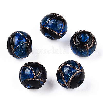 Бусины ручной работы бусины золотого песка LAMP-T019-14mm-06-1