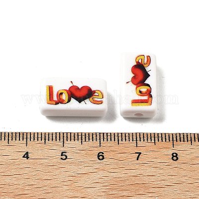 200шт непрозрачные акриловые бусины с принтом OACR-R005-01A-1