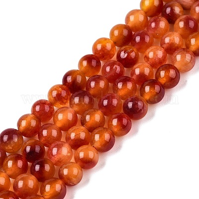 Окрашенные природные белый нефрит бисер пряди G-T138-6mm-210-19-1