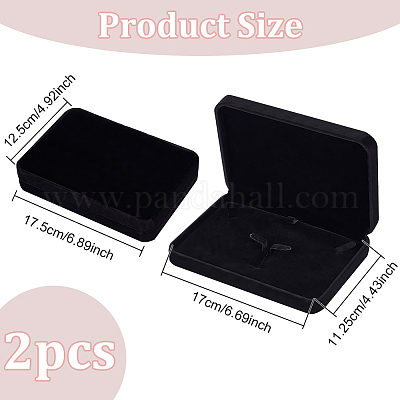 Wholesale FINGERINSPIRE 2 pcs Black Velvet Jewelry Set Box Rectangle  6.7x4.9x1.3 inch Tray Travel Jewelry Organizer Jewelry Gift Box for  Bracelet Necklace Earring Ring Luxury Jewellery Storage Box 