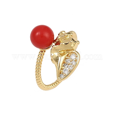 Латунные микро проложить манжеты кольца кубического циркония RJEW-C139-08G-1