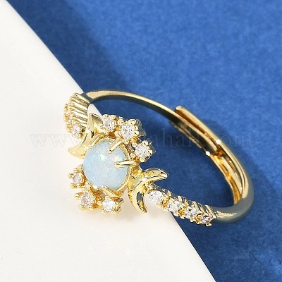 Латунные микро проложить пальцев кольца кубического циркония RJEW-D318-03G-1