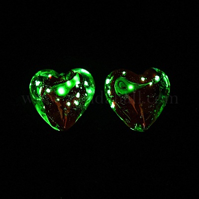 Светящиеся бусины лэмпворк из золота и песка ручной работы FOIL-B001-04A-1