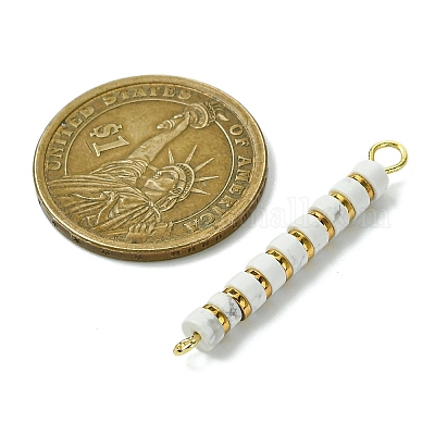 Подвески-коннекторы Heishi из натурального хаулита и гальванизированного синтетического немагнитного гематита PALLOY-JF03291-03-1