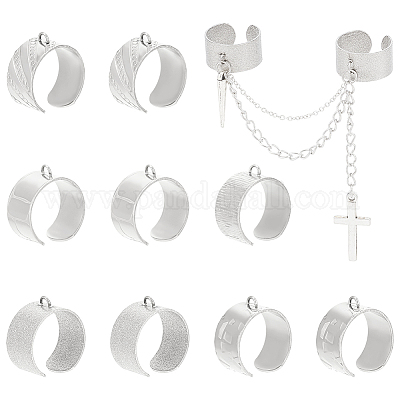 10 шт. 5 стиля 304 нержавеющая сталь открытые манжетные кольца компоненты&nbsp;STAS-UN0054-83P-1