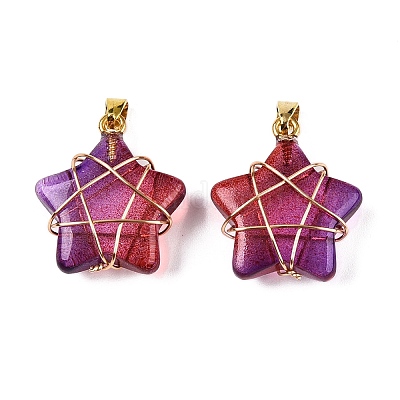 Подвески lampwork GLAA-T023-06K-1