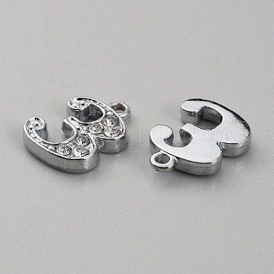 Подвески сплава Rhinestone ALRI-WH0006-03P-03-1