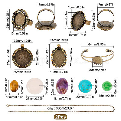 Набор для самостоятельного изготовления комплекта украшений из смешанных натуральных камней DIY-SC0018-22-1