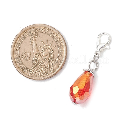 Подвесные украшения из гальванического стекла HJEW-JM03886-1