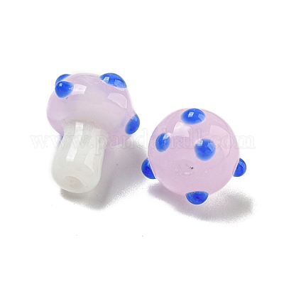 Бусы лэмпворк ручной работы LAMP-N025-03G-1