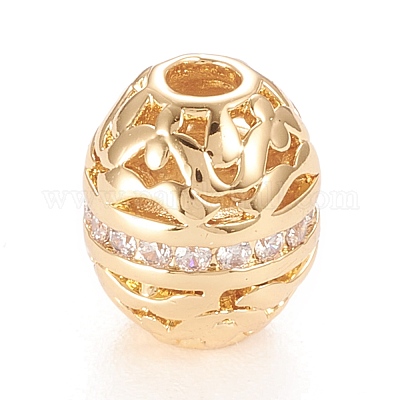 Латунные микропаве из прозрачного кубического циркония KK-K243-05G-1