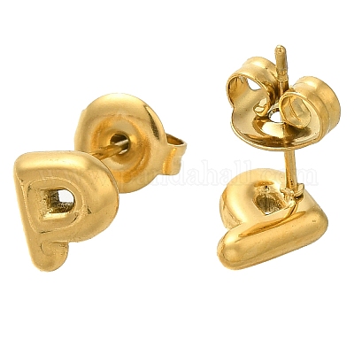 Серьги-гвоздики из нержавеющей стали 304 EJEW-I316-01G-P-1