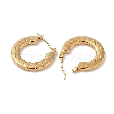 Серьги-полукольца из змеиной кожи 201 из нержавеющей стали для женщин EJEW-G385-06G-1